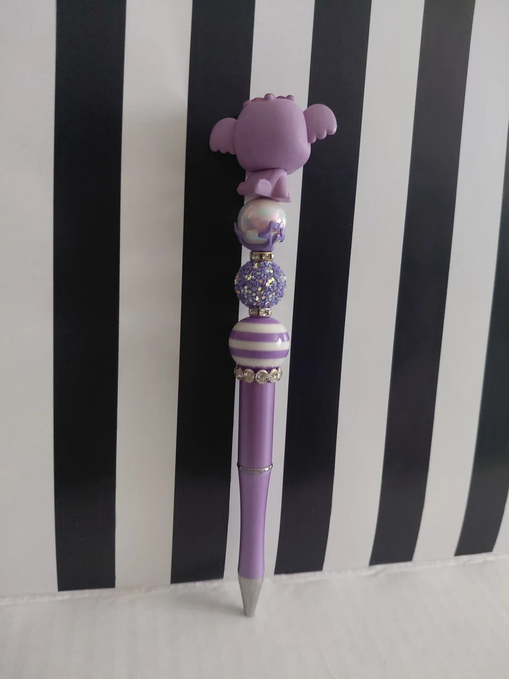 Purple Elephant Beaded Pen